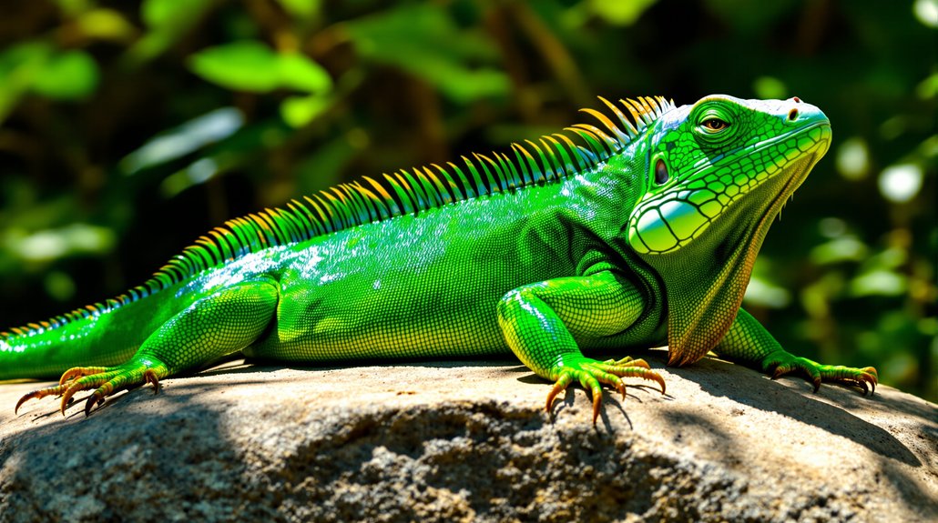iguane soleil régulation de température