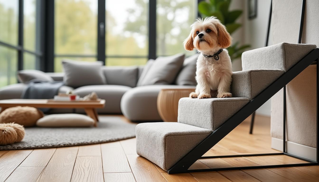 découvrez comment choisir un escalier pour chien adapté à votre foyer pour assurer confort et sécurité à votre animal tout en s'intégrant parfaitement à votre intérieur.