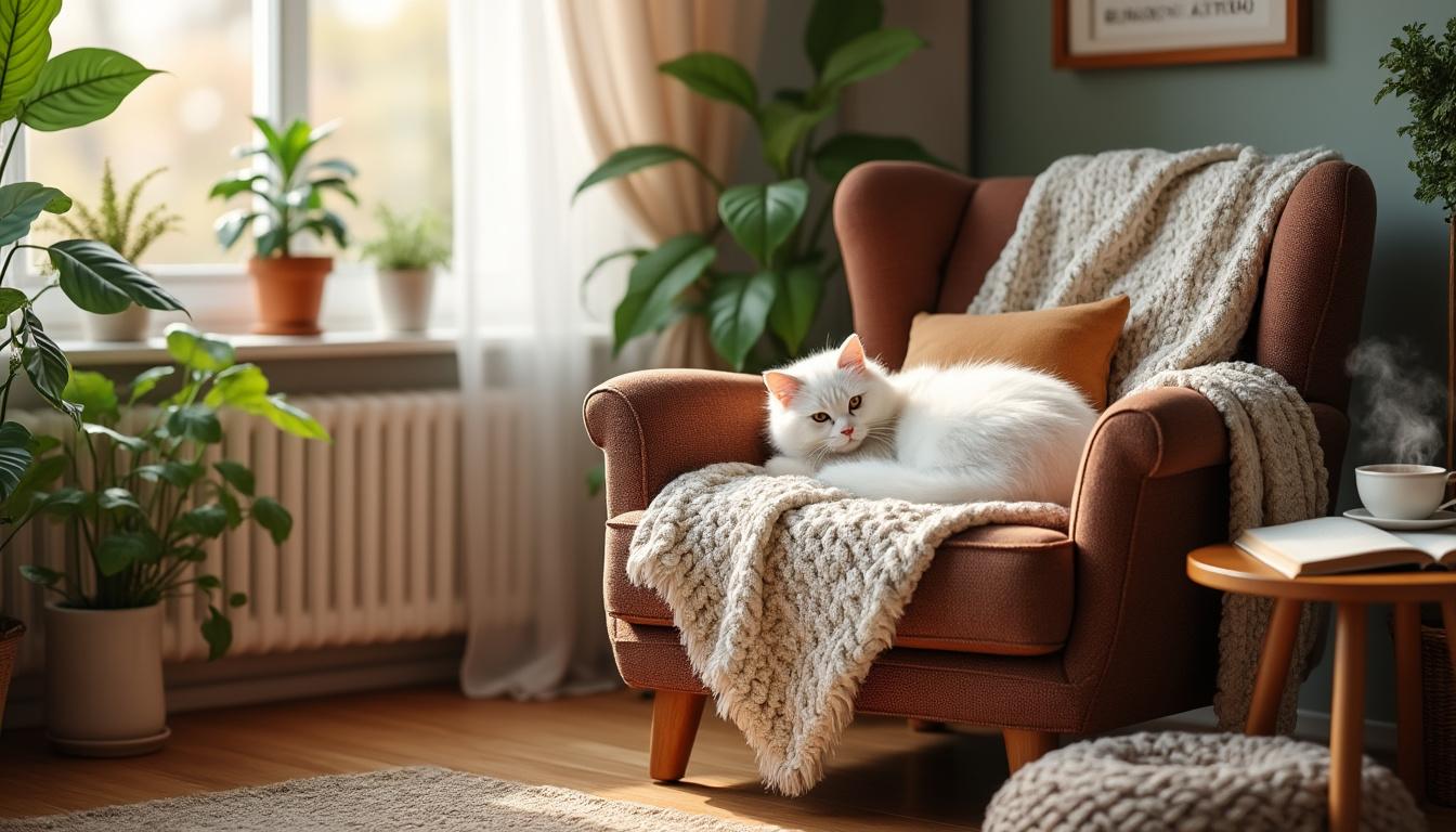 découvrez comment créer une ambiance chaleureuse et accueillante chez vous avec des éléments doux et cosy inspirés de l'univers des chats.