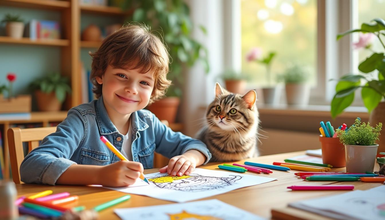 découvrez comment le coloriage de chat stimule la créativité des enfants tout en favorisant leur concentration et leur imagination.