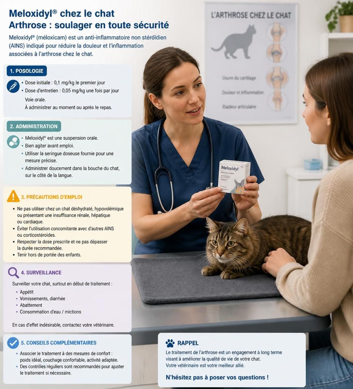 découvrez l'utilisation du meloxidyl pour chat, ses effets secondaires possibles et les conseils vétérinaires pour garantir le bien-être de votre animal.