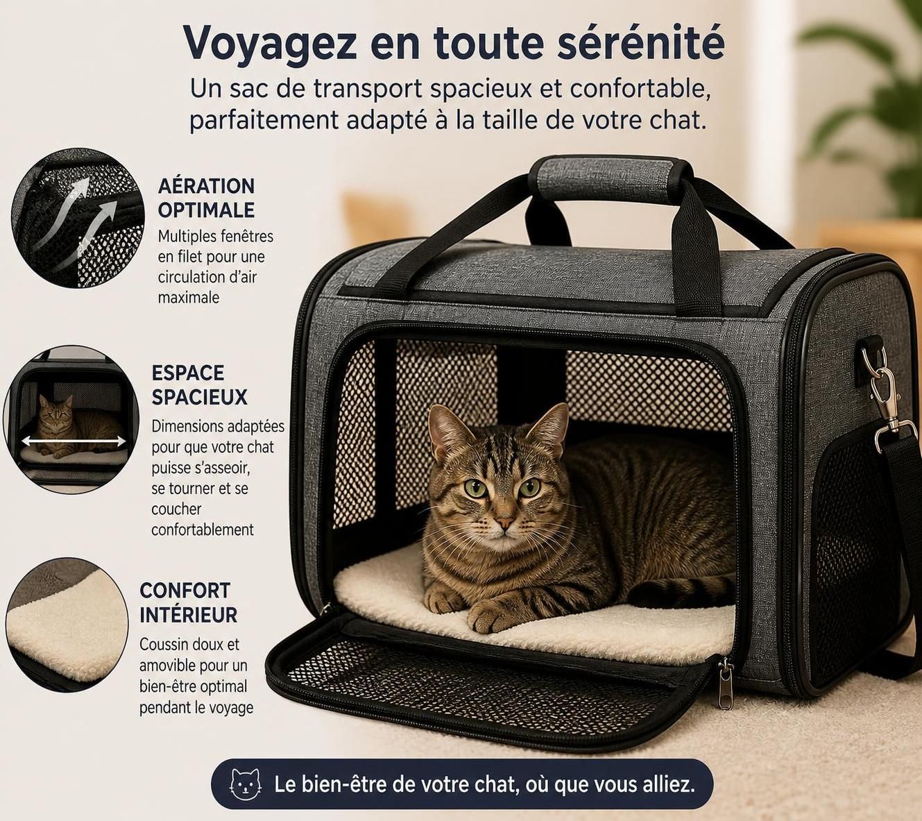 découvrez nos conseils pour choisir le sac à chat idéal, alliant confort et sécurité, afin de transporter votre animal en toute sérénité.