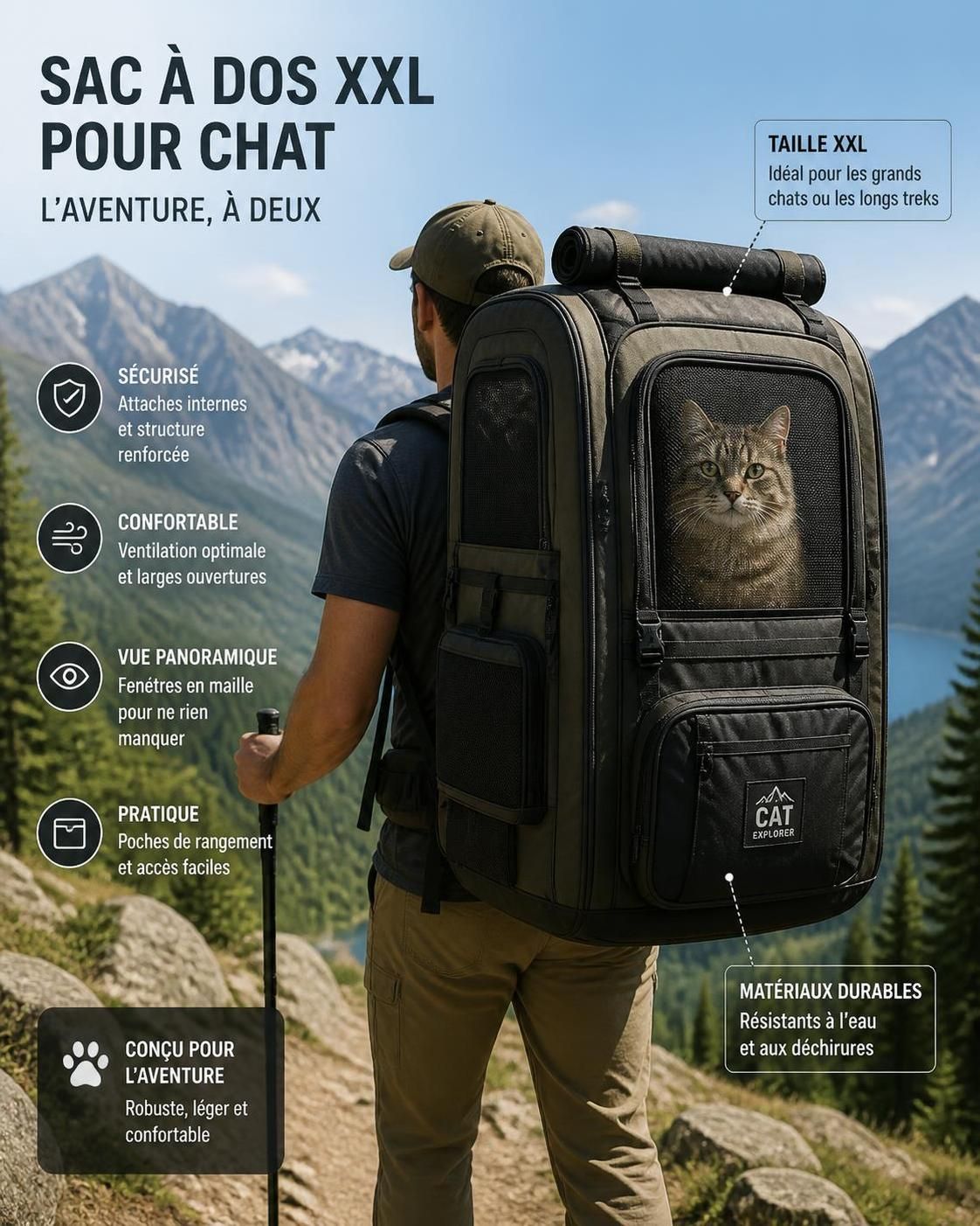 découvrez le sac à dos chat, l'accessoire parfait alliant praticité et style pour tous les passionnés de félins. idéal pour transporter vos affaires avec une touche fun et tendance.